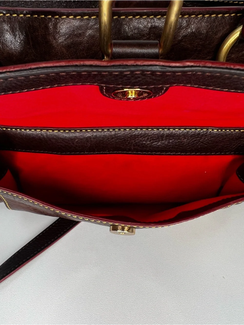 Dooney Bourke Florentine Leather Front Pocket Medium Satchel Bag - Picture 14 of 14